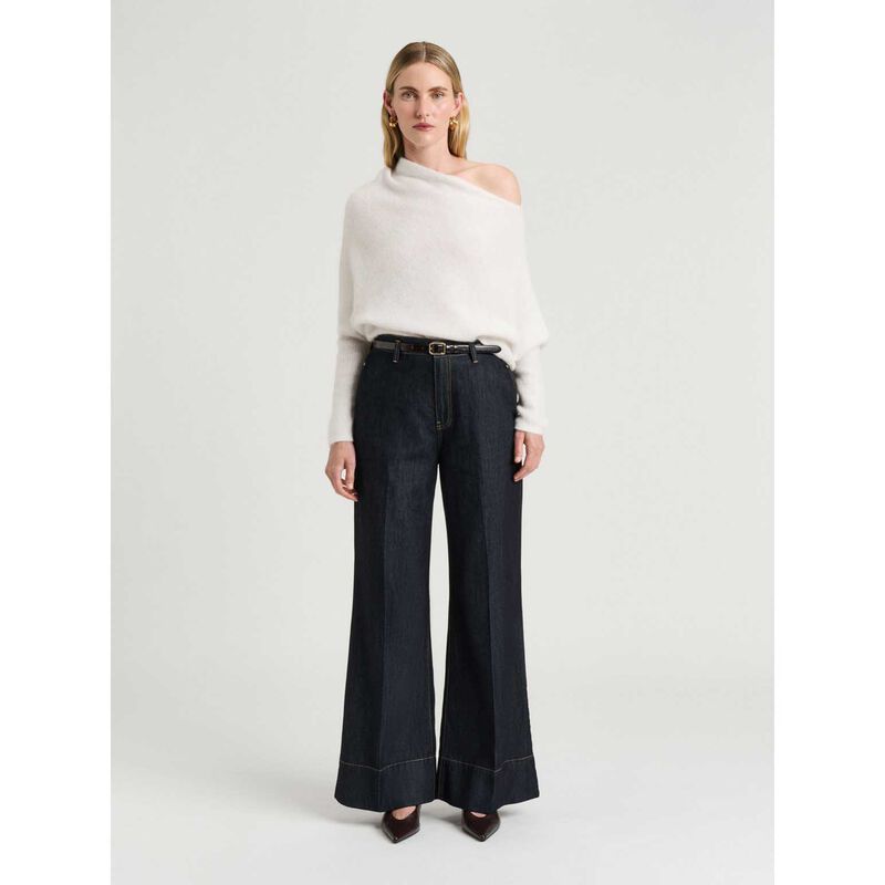 Veronika Maine Brushed Alpaca Wool Blend Asymmetric Knit image number 3